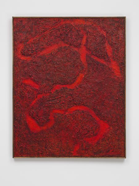 Red abstract painting, Chiyu Uemae, Sammlung Goetz, Munich