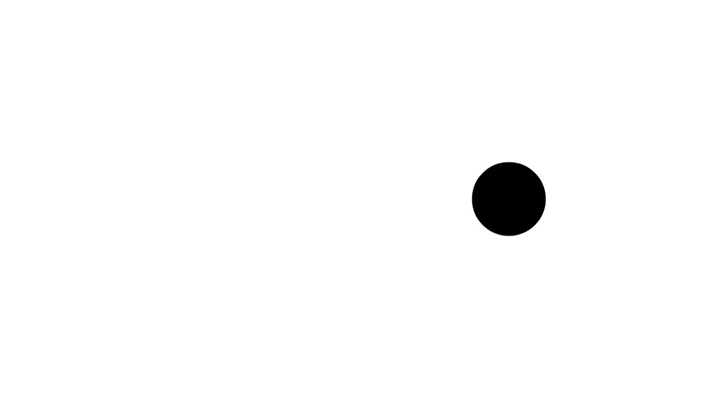 Schwarzer Punkt rechts von der Bildmitte auf weißem Hintergrund. Gerwald Rockenschaub, Sammlung Goetz München 