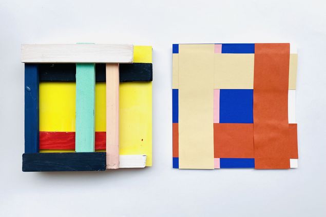 Bastelergebnisse inspiriert von den geometrisch-abstrakten Kunstwerken von Imi Knoebel