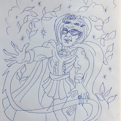 © Andy Hope 1930 Zeichnung eines Superhelden, Andy Hope 1930, Sammlung Goetz München