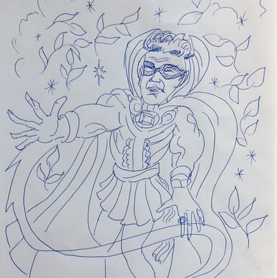 © Andy Hope 1930 Drawing of a super hero, Andy Hope 1930, Sammlung Goetz München